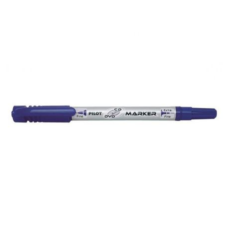 Papetarie & Birotica - Marker permanent pentru CD/DVD Pilot Twin negru si rosu 0.7mm albastru
