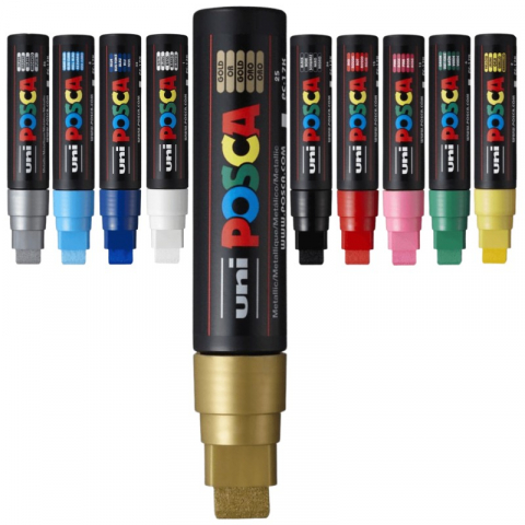 Marker UNI PC-17K Posca,15.0 mm,varf tesit,auriu [3]