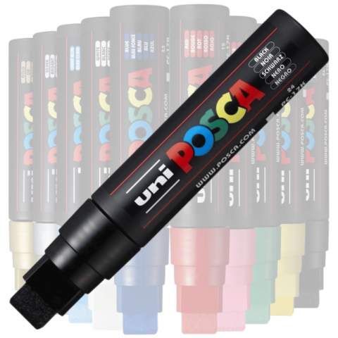 Marker UNI PC-17K Posca,15.0 mm,varf tesit,negru [2]