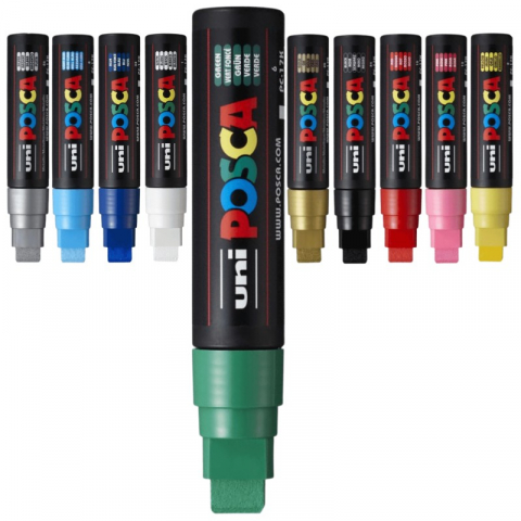 Marker UNI PC-17K Posca,15.0 mm,varf tesit,verde [3]