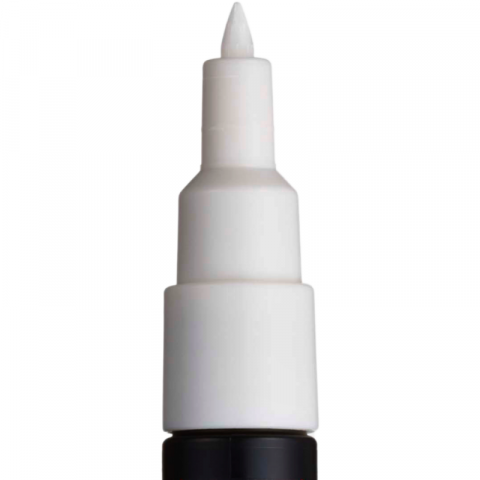 Marker UNI PC-1M Posca 0.7 mm,varf rotund,alb [1]