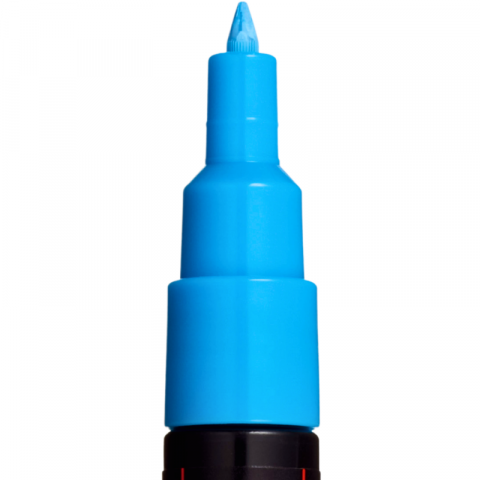 Marker UNI PC-1M Posca 0.7 mm,varf rotund,albastru deschis [1]
