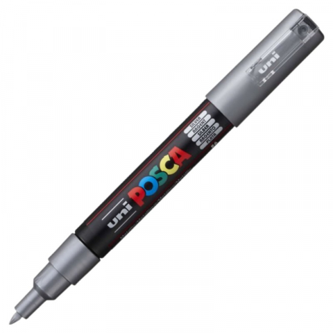 Produse marca POSCA - Marker UNI PC-1M Posca 0.7 mm,varf rotund,argintiu