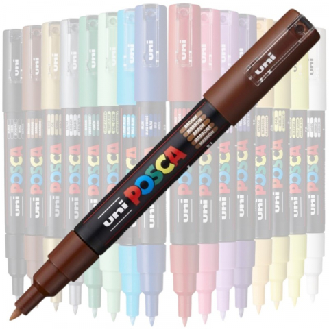 Marker UNI PC-1M Posca 0.7 mm,varf rotund,maro [2]