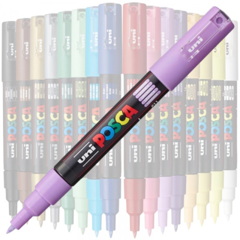 Marker UNI PC-1M Posca 0.7 mm,varf rotund,mov lavanda [2]