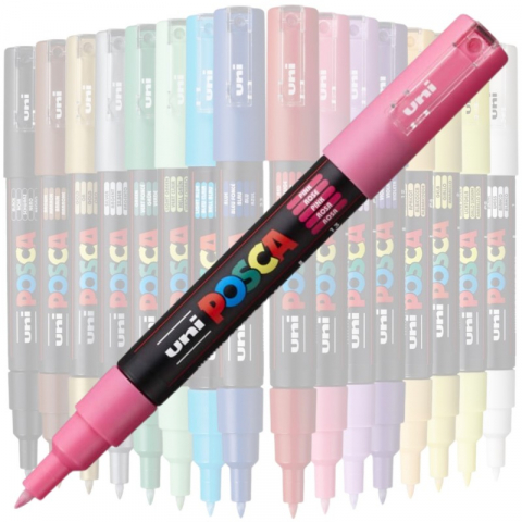 Marker UNI PC-1M Posca 0.7 mm,varf rotund,roz [2]