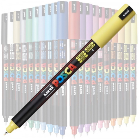 Marker UNI PC-1MR Posca, 0.7 mm,varf fin metalic,galben [1]