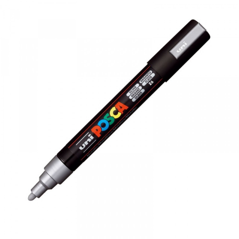 Produse marca POSCA - Marker UNI PC-5M Posca, 1.8-2.5 mm,varf mediu,argintiu