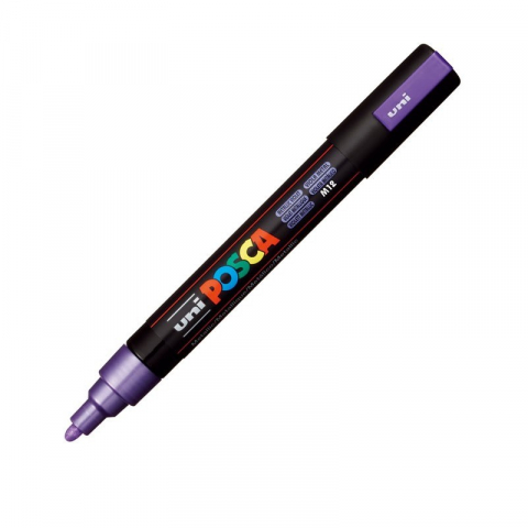 Produse marca POSCA - Marker UNI PC-5M Posca, 1.8-2.5 mm,varf mediu,violet metalizat