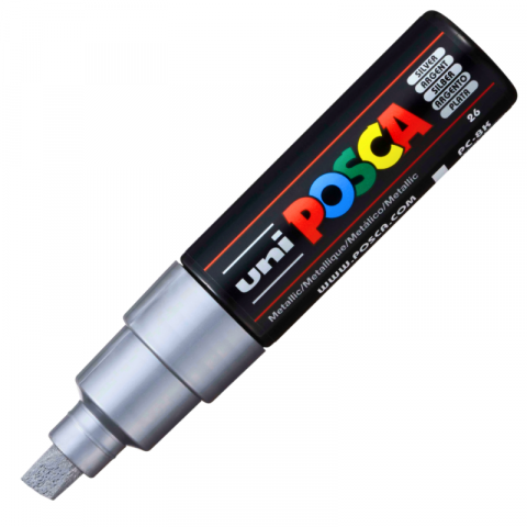 Produse marca POSCA - Marker UNI PC-8K Posca, 8.0 mm,varf tesit,argintiu