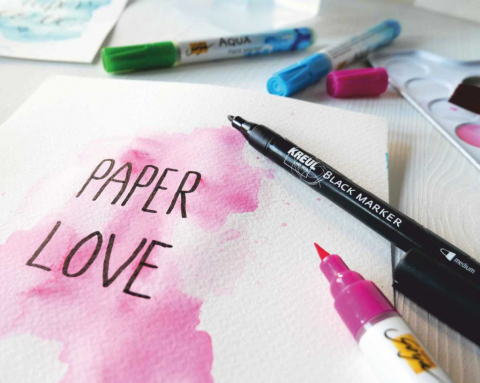 Set de scris pentru felicitari si lettering Markere Paper Love Kreul, 5 bucati/set [5]