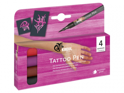 Produse art & craft-Lucru manual - Markere Tribals pentru tatuaje temporare  cu 2 sabloane incluse cu varf tip tensula