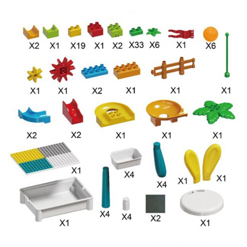 Masa pentru activitati cu scaunel si cuburi de construit,85 piese [1]