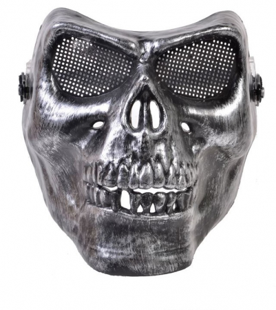 Articole Halloween - Masca Halloween Cap craniu Argintiu