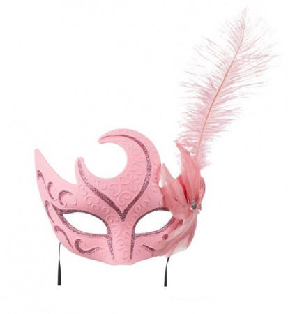 Articole Halloween - Masca Halloween Glitter cu pana decorativa