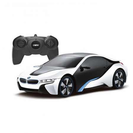 Masinute si vehicule cu telecomanda - Mașină cu Telecomandă BMW i8 Albă, Scara 1:24 