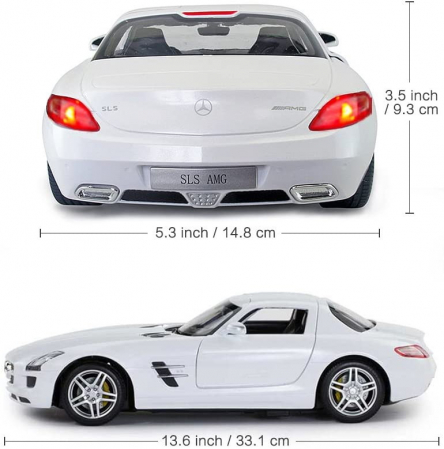 Masina cu telecomanda mercedes-benz sls alb scara 1 la 14 [6]
