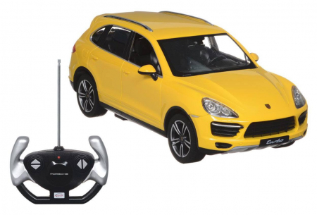 Masinute si vehicule cu telecomanda - Masina cu telecomanda porsche cayenne turbo galben cu scara 1 la 14