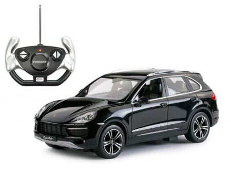 Masinute si vehicule cu telecomanda - Masina cu telecomanda porsche cayenne turbo negru cu scara 1 la 14