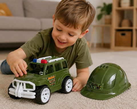 MASINA JEEP OFF ROADER CU CASCA MILITAR 32CM [2]