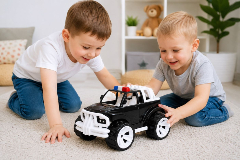 MASINA JEEP OFF ROADER NEGRU ALB 39CM [4]
