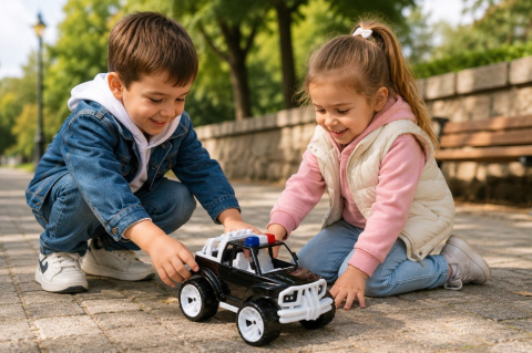 MASINA JEEP OFF ROADER NEGRU ALB 39CM [2]