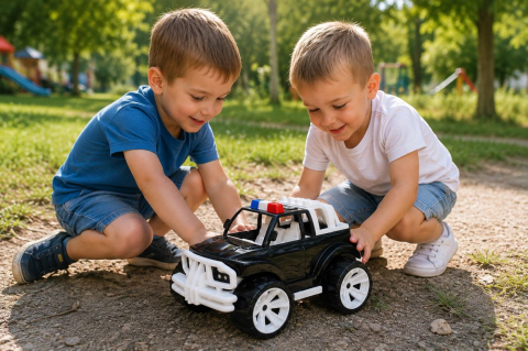 MASINA JEEP OFF ROADER NEGRU ALB 39CM [3]