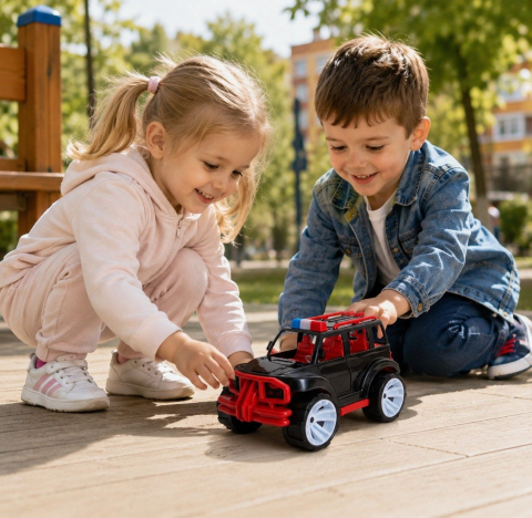 MASINA JEEP OFF ROADER NEGRU ROSU 32CM [3]