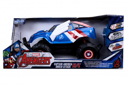 Masinute, Motociclete, Elicoptere, Avioane & Trenulete - Masinuta cu telecomanda marvel rc captain america scara 1:14
