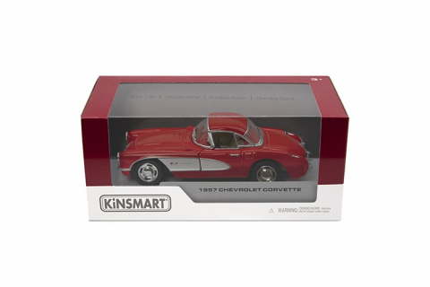 Jocuri si articole copii - MASINUTA METALICA CHEVROLET CORVETTE 1957 13CM  SCARA 1 LA 34