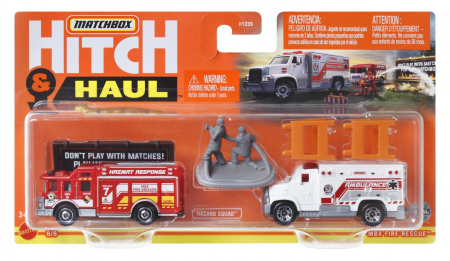 Masinute, Motociclete, Elicoptere, Avioane & Trenulete - Matchbox Hitchhaul Set 2 Vehicule MBX Fire Rescue 