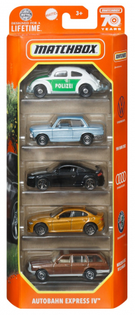 Masinute, Motociclete, Elicoptere, Avioane & Trenulete - Matchbox set 5 masinute metalice autobahn express iv scara 1:64