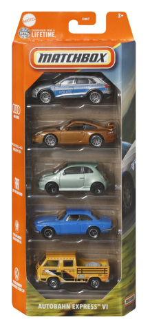 Avioane si Elicoptere jucărie - MATCHBOX SET 5 MASINUTE METALICE AUTOBAHN EXPRESS VI SCARA 1 LA 64