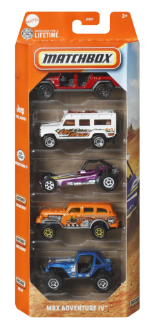 Avioane si Elicoptere jucărie - MATCHBOX SET 5 MASINUTE METALICE MBX ADVENTURE IV SCARA 1 LA 64