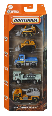 Avioane si Elicoptere jucărie - MATCHBOX SET 5 MASINUTE METALICE MBX CONSTRUCTION VII SCARA 1 LA 64