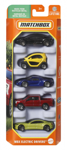 Jocuri de Rol - Matchbox Set 5 Masinute Metalice Mbx Electric Drivers Scara 1:64