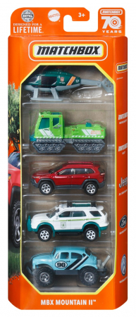 Masinute, Motociclete, Elicoptere, Avioane & Trenulete - Matchbox set 5 masinute metalice mbx mountain ii scara 1:64