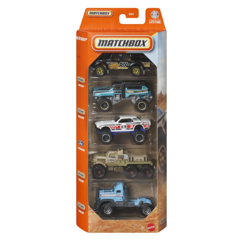 Avioane si Elicoptere jucărie - MATCHBOX SET 5 MASINUTE METALICE MBX OFF ROAD II SCARA 1 LA 64