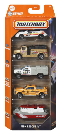 Avioane si Elicoptere jucărie - MATCHBOX SET 5 MASINUTE METALICE MBX RESCUE IV SCARA 1 LA 64