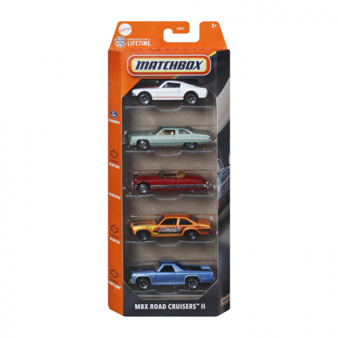 Jocuri si articole copii - MATCHBOX SET 5 MASINUTE METALICE MBX ROAD CRUISERS II SCARA 1:64