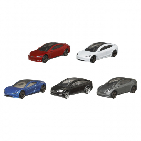 MATCHBOX SET 5 MASINUTE METALICE TESLA 20TH ANNIVERSARY SCARA 1:64 [1]