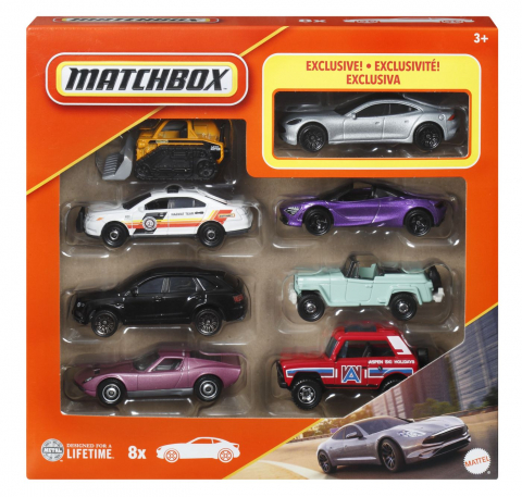 Jocuri si articole copii - MATCHBOX SET 8 MASINUTE METALICE EXCLUSIV KARMA GS-6 CARA 1 LA 64