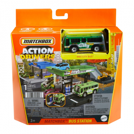 Masinute, Motociclete, Elicoptere, Avioane & Trenulete - Matchbox - Set Action Drivers Stația de Autobuz 