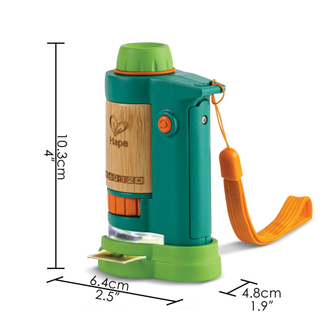 Microscop de jucarie pentru copii din bambus,10x6.4x4.8 cm, +4 ani [1]