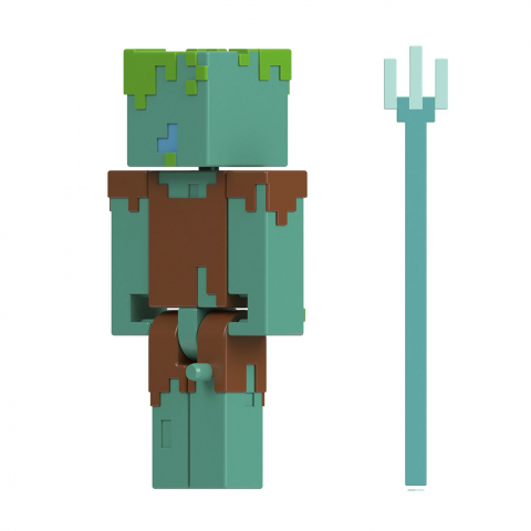 MINECRAFT CRAFT A BLOCK FIGURINA DROWNED 8CM [4]