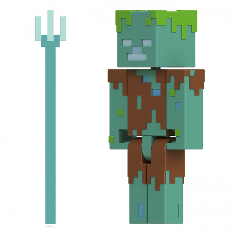 MINECRAFT CRAFT A BLOCK FIGURINA DROWNED 8CM [3]