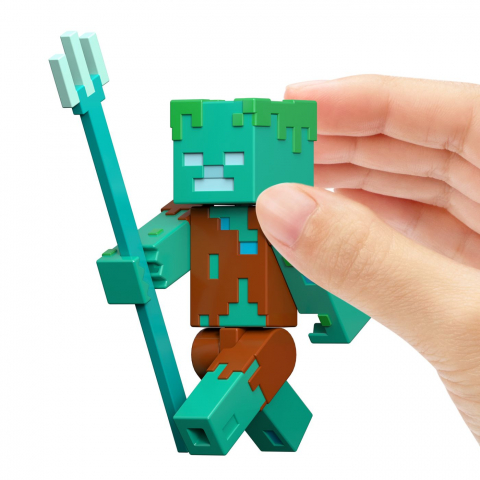 MINECRAFT CRAFT A BLOCK FIGURINA DROWNED 8CM [6]