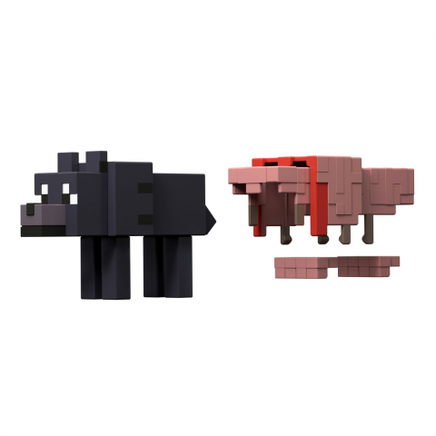MINECRAFT CRAFT A BLOCK FIGURINA TAMED WOLF 8CM [4]