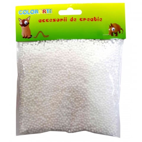 Produse art & craft-Lucru manual - Mini bile albe din polistiren pentru activitati crafts,2 mm