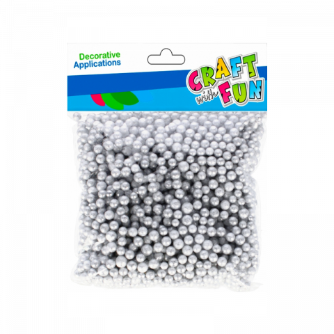 Accesorii art&craft polistiren - Mini bile argintii din polistiren pentru activitati crafts,7 mm